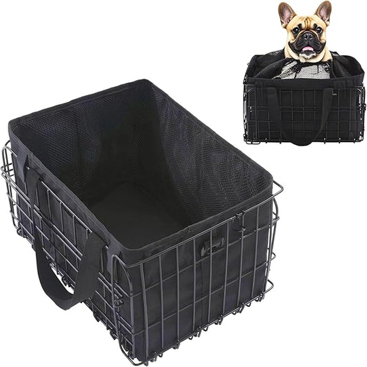 Large Dog Bike Basket with Removable Liner Bag, Portable Rear Bike Basket Carrier for Travel, Waterproof Bike Storage Suit for Front/Rear/Side of Bicycle, Ebike Accessoriest for Pets, Fruit & Grocery