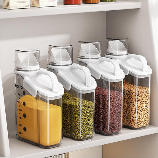 1 Piece Cereal Containers Storage, 2.8L/95oz Airtight Large Dry Food Storage Containers with Pouring Spout Measuring Cup for Snacks Grain Rice,BPA Free Dispenser Plastic Bin, 1PC
