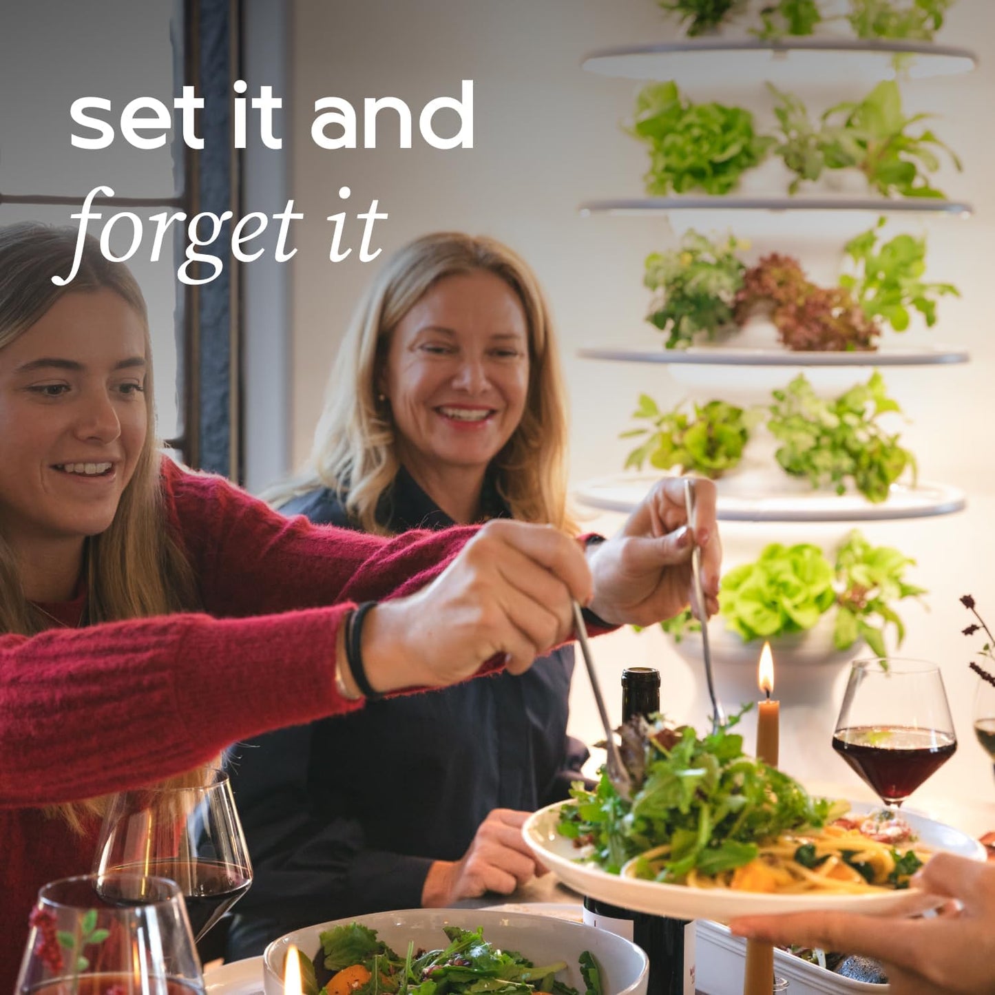 Farmstand Starter Kit with Glow Rings and 12 Seedling Credits | Tiny Hydroponic Growing System Kit | Vertical Garden Planter Tower | 3ft 8in Tall