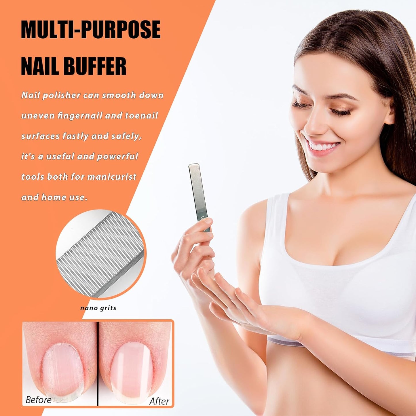 Nail Clipper for Thick Toenails and Fingernails, Portable Toenails Clippers for Seniors, Nail Cutter with Catcher, Nano Glass Nail Buffer, Gifts for Stocking Stuffers Men Women