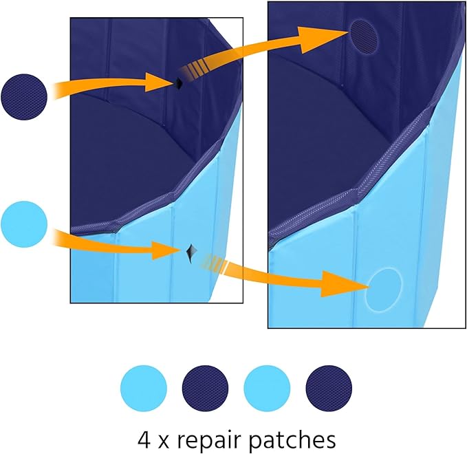 Yaheetech Foldable Hard Plastic Extra Large Dog Pet Bath Swimming Pool Collapsible Dog Pet Pools Bathing Tub Paddling Pool for Large Pets Dogs Cats, Black/Blue/Gray/Red, XXL/XL/L/M