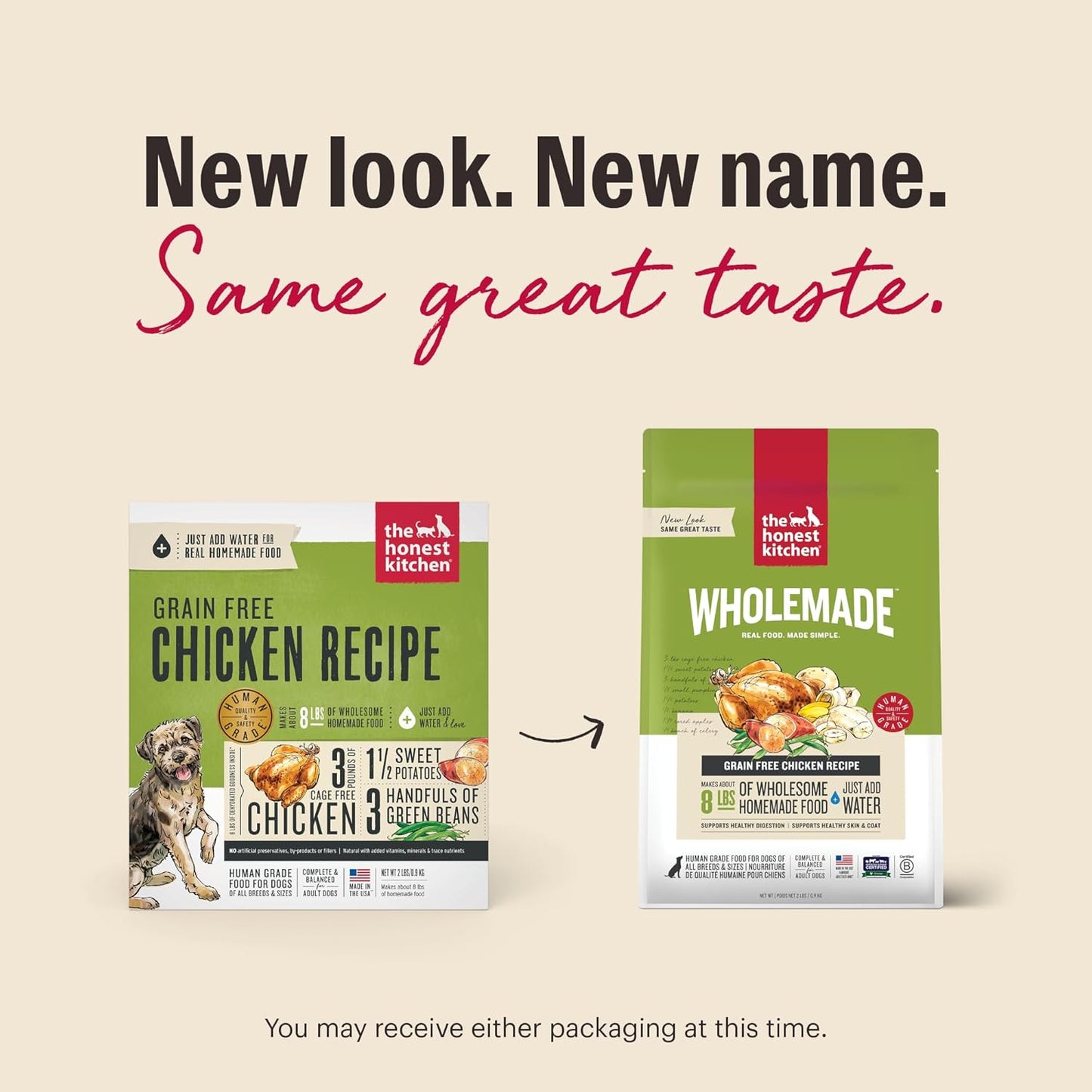 The Honest Kitchen Wholemade™ Grain Free Chicken Dog Food, 2 lb Bag