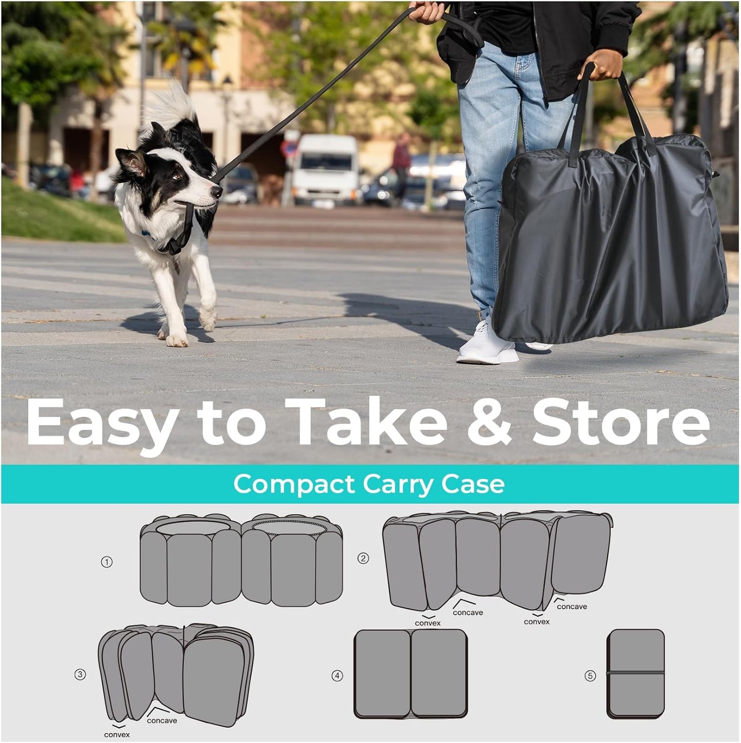 2-in-1 Cat Playpen, Pop Up Dog Pet Playpen for Indoor Outdoor Cats Enclosed, Portable Pet Playpen, Kitten Puppy Foldable Play Pen Cat Dog Tent Crate Cage Kennel(No Divider, Unified Space)