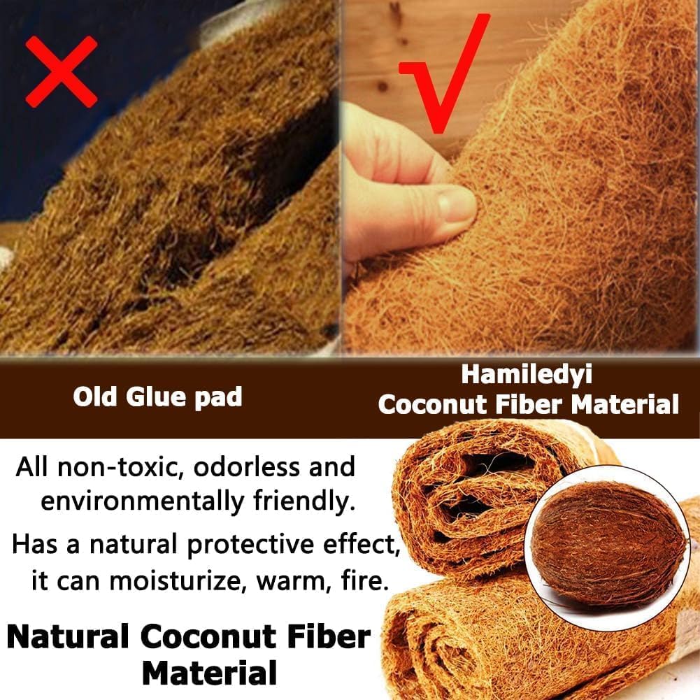 Hamiledyi Reptile Carpet Natural Coconut Fiber Tortoise Carpet Mats for Pet Terrarium Liner Reptile Supplies for Lizard Snake Chameleon Turtle Bedding Bunny Rabbit Mat (15 x Sheets)