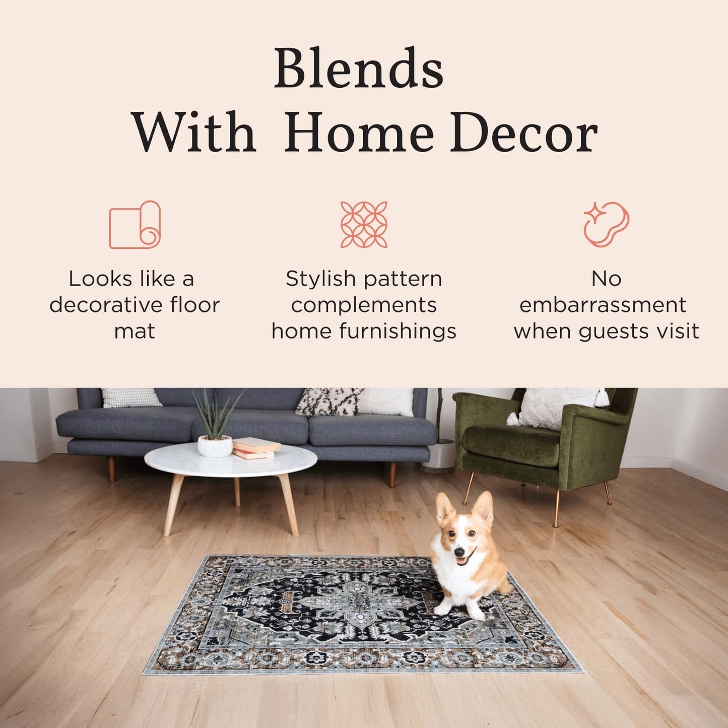 LOVEWAG Washable Dog Pee Pads, 36" x 48", Waterproof, Non-Slip, Super Absorbent, Reusable Machine-Washable, 2-Pack (Marmalade Sunshine)