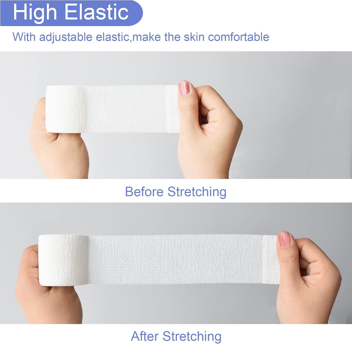 9 Pack 2" x 5 Yards Self Adhesive Bandage Wrap Self Stick Wrap for Ankle, Wrist, Finger, Sports, Breathable Cohesive Vet Tape for Pets (White)