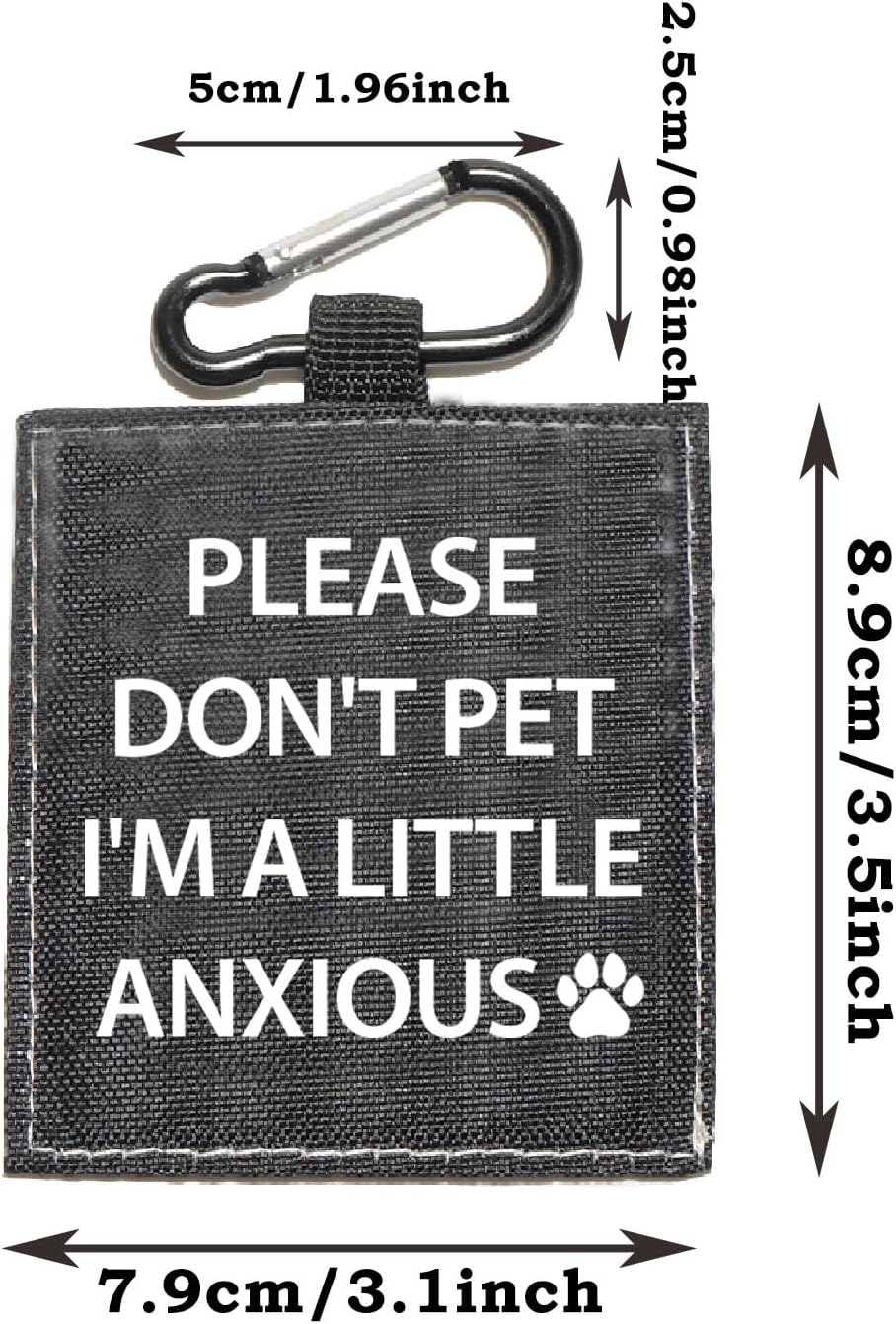 Funny Dog Leash Sleeve Please Don't Pet I'm a Little Anxious Pet Leash Wrap Wrap Alert Hanging ID Patch Tag (Little Anxious-Tag)