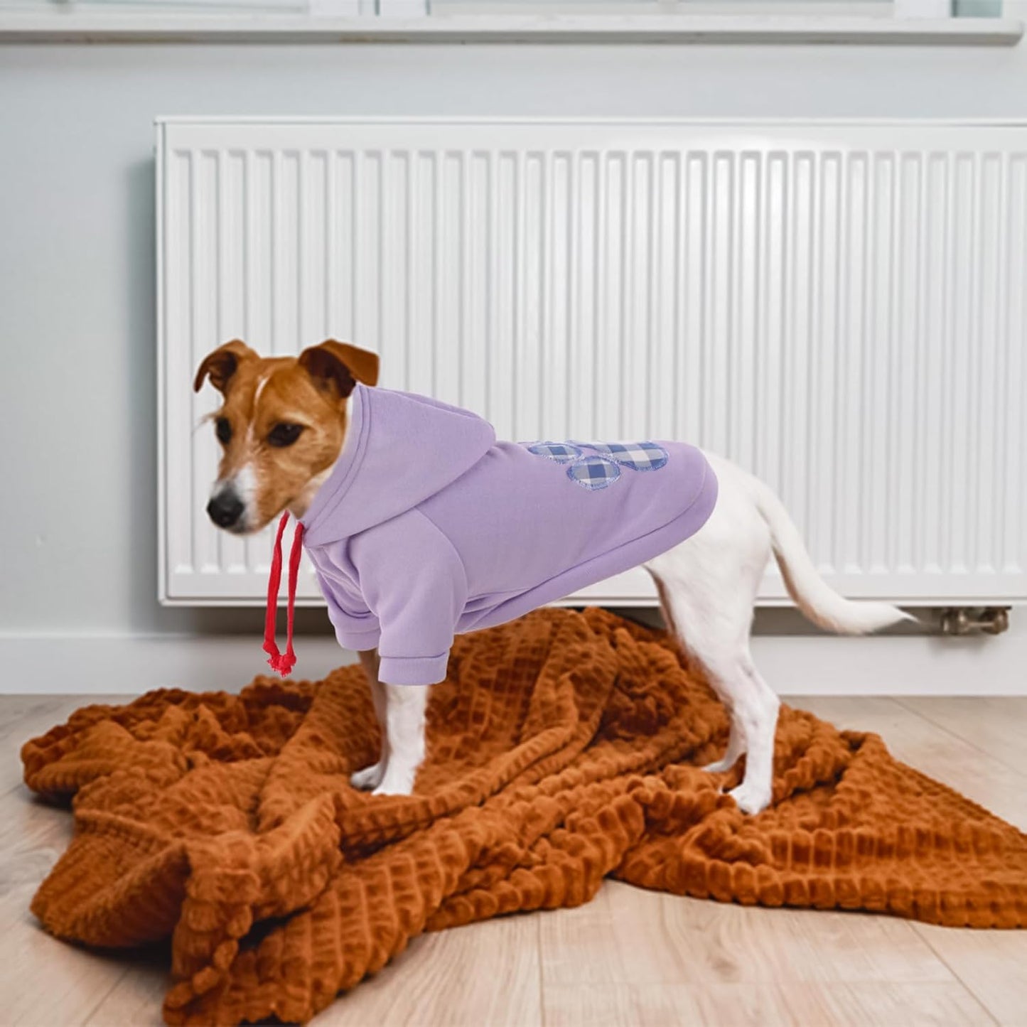 SAWMONG Dog Hoodie,Flannel Pet Hooded Sweater with Hat Puppy Pullover Sweater Shirt,Dog (Purple,S)