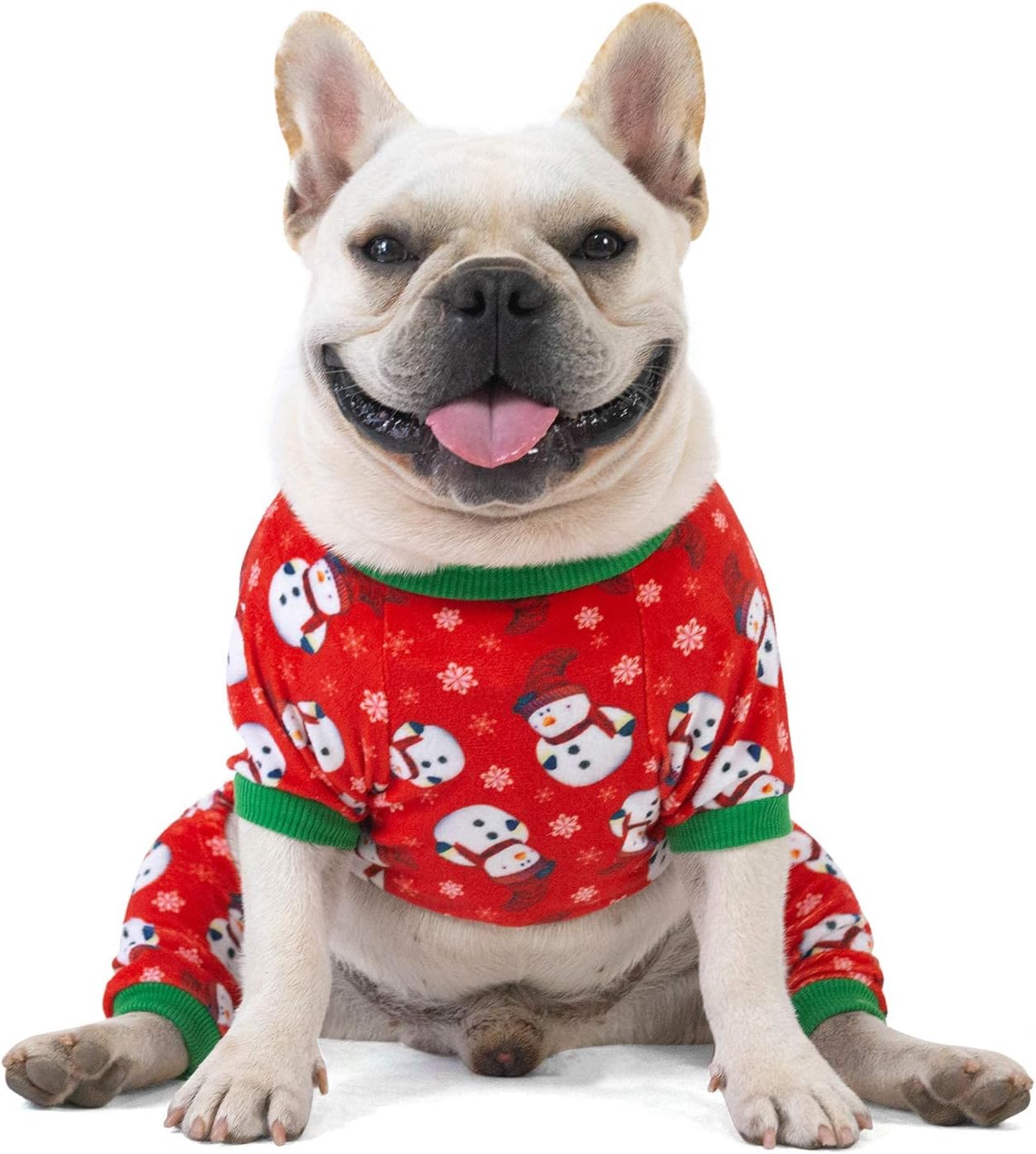 CuteBone Dog Christmas Pajamas Puppy Onesies Small Dogs Soft Pjs Coat Cat Apparel Comfy Pet Clothes Outfit Doggie Bodysuit P136L