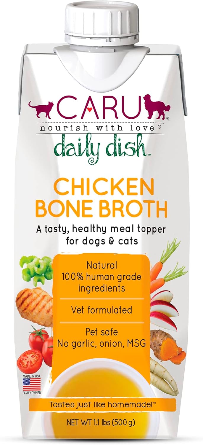 CARU Daily Dish Chicken Broth Meal Topper for Dogs and Cats - 1.1 lbs