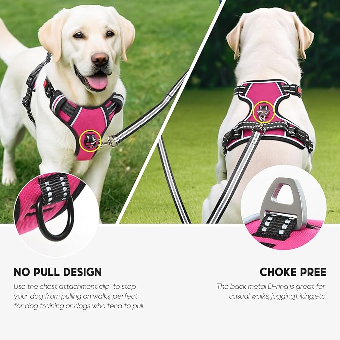 Timos No Pull Dog Harness, No Choke Front Lead Dog Reflective Harness, Adjustable Soft Padded Pet Vest with Easy Control Handle for Small Medium Large Dogs, X-Large (Pack of 1)