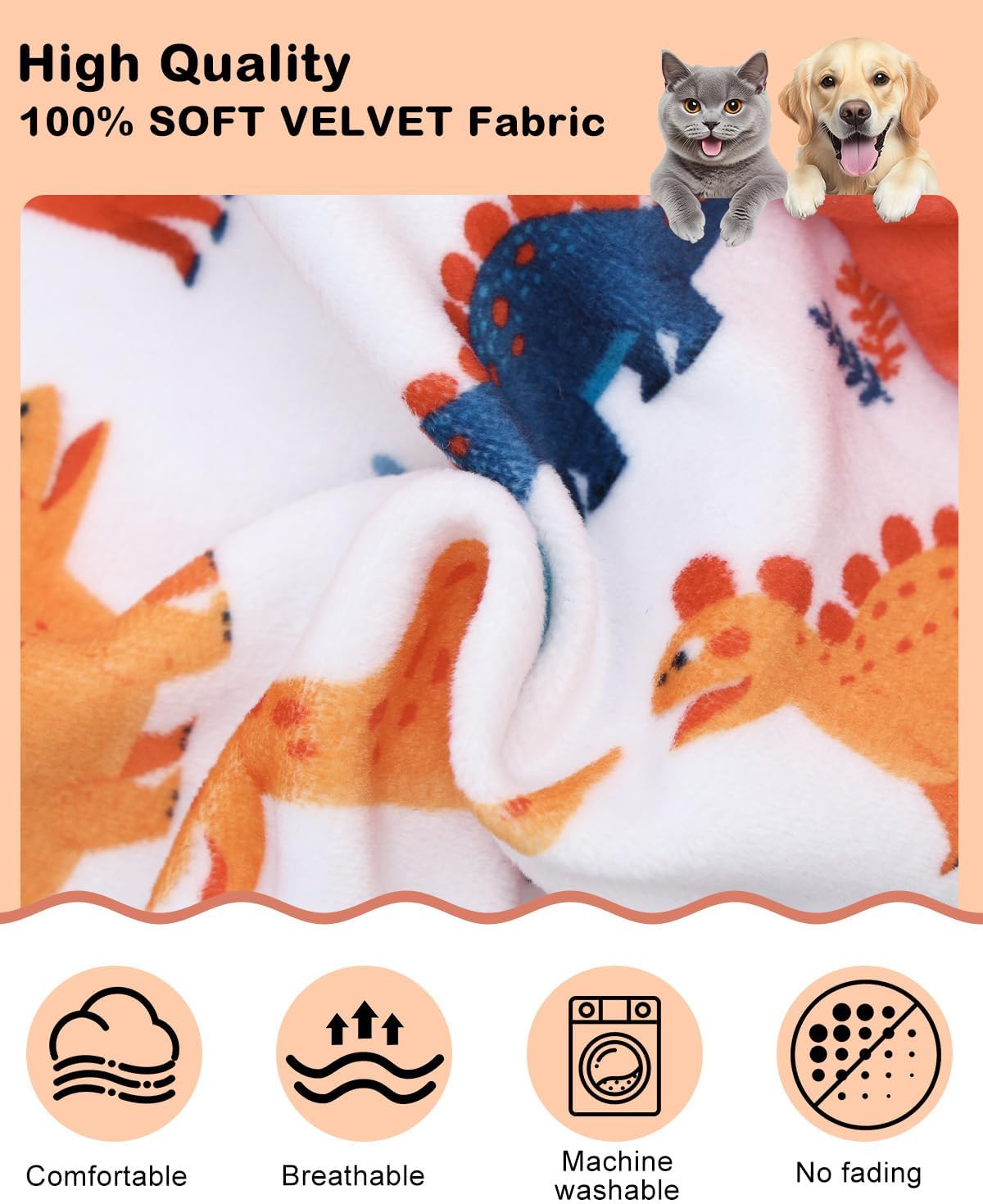 CuteBone Dinosaur Costume Dog Pajamas, Stretchy Spandex Crystal Velvet Sleepwear Coat for Small Dogs, Soft & Warm Pet Outfit Clothes for Cold Weather, Cozy Pullover Design COSP02M