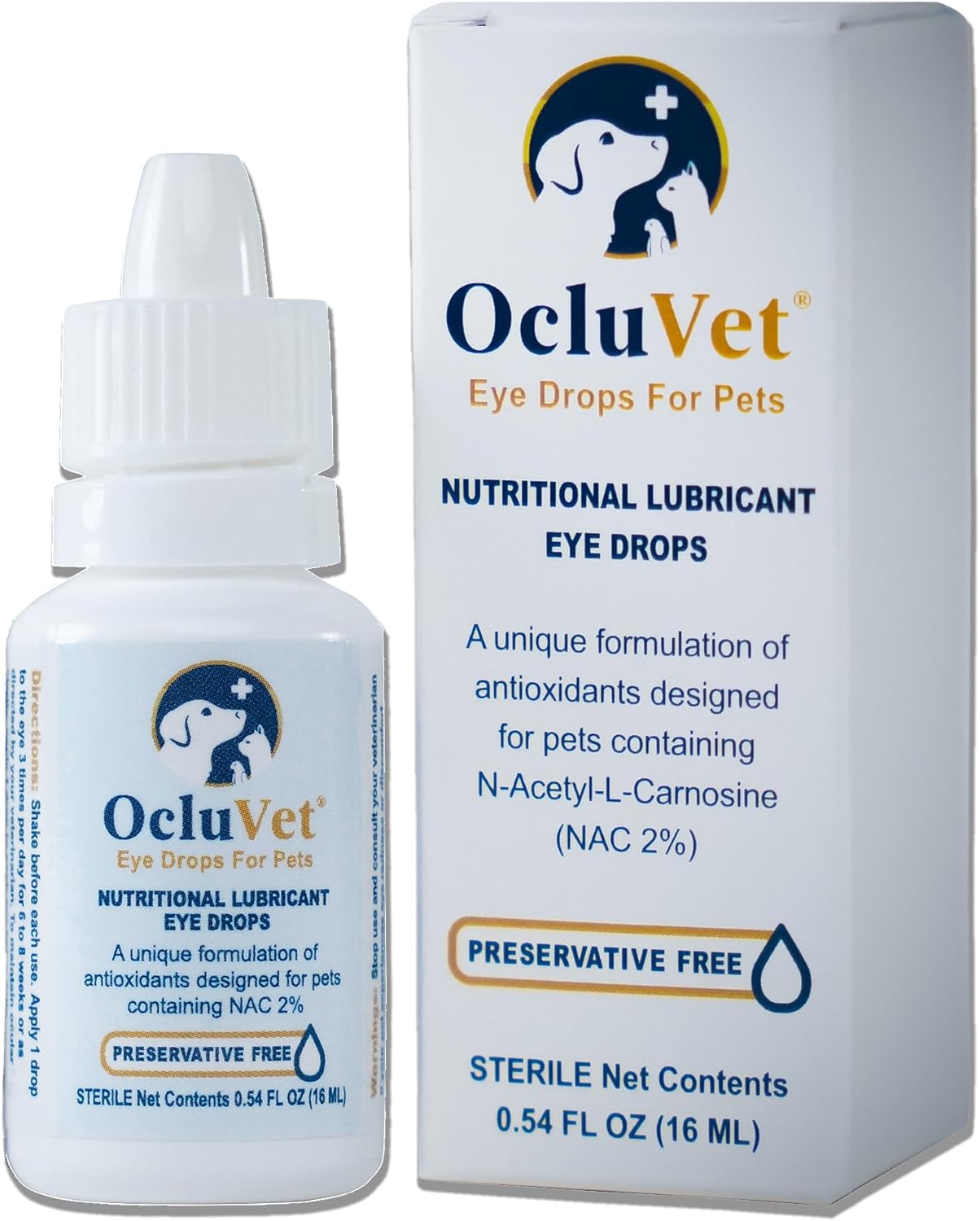 Eye Drops for Pets | Clinically Studied Antioxidants for Pets with Cataracts | Made in The USA | Includes 2% N-Acetyl-L-Carnosine (NAC) | 16mL