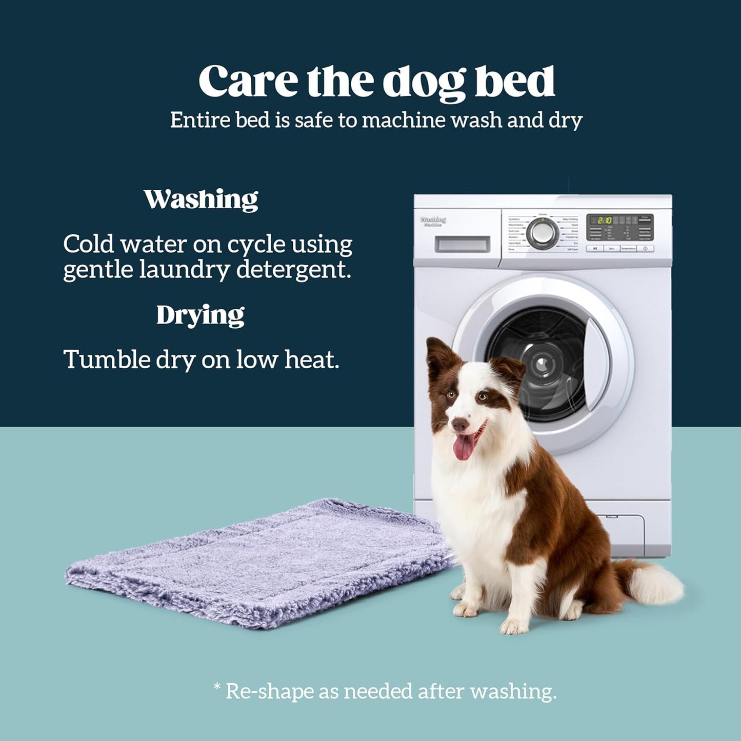 Stoutwool Indestructible Dog Bed - Fluffy Chew Proof Dog Crate Pad - Tough Kennel Pad for Aggressive Chewers - Ideal for Extra Large Breeds & Fits 48-Inch Crate - 47"x29", Jacaranda