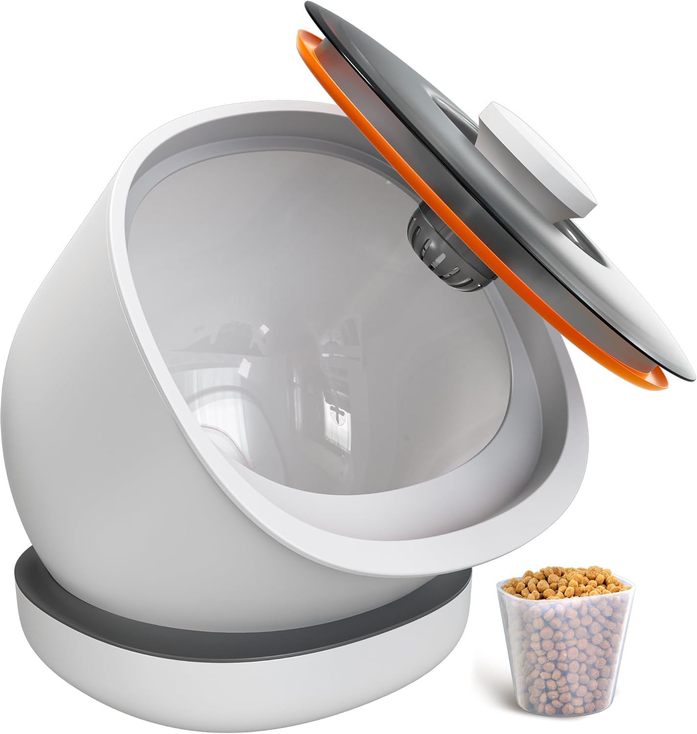 CTIME Airtight Pet Food Storage Container for Small Dog Cat Bird Treats & Dry Food to Keep Fresh -7.2L/2.2Gal (White)