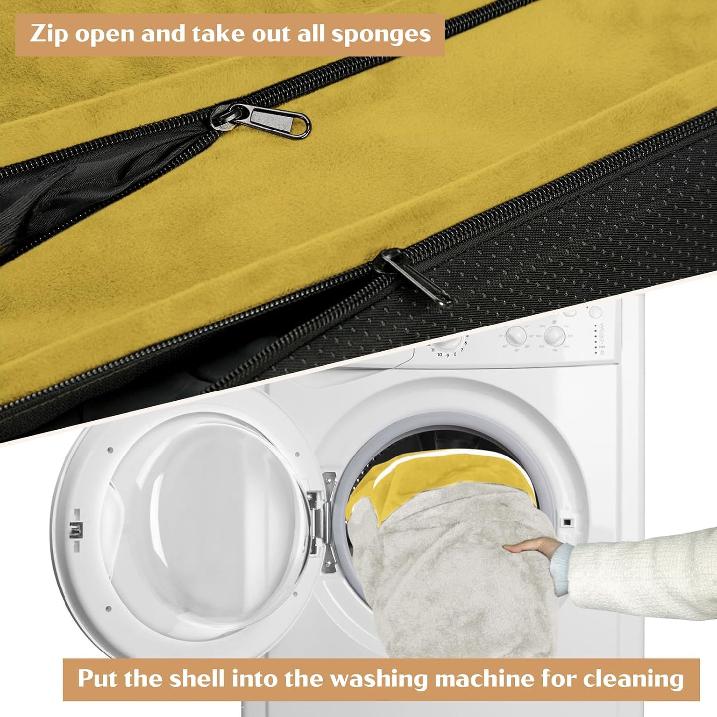 Comfort Expression Small Dog Beds Waterproof Orthopedic Foam Dog Sofa Beds for Medium Dogs Comfy Pet Bed with Washable Removable Cover & Non-Slip Bottom(Small,Spicy Mustard)