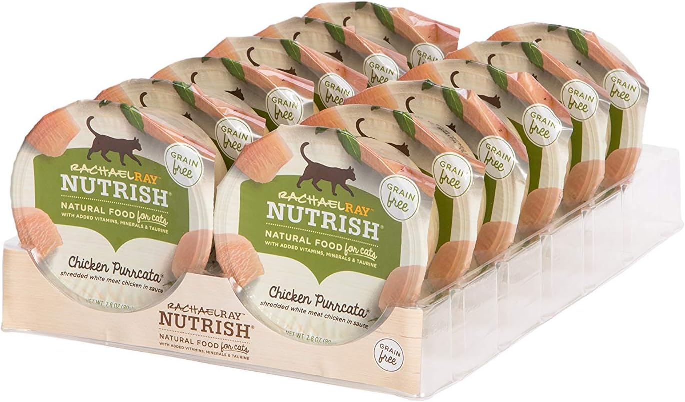Rachael Ray Nutrish Natural Premium Wet Cat Food, Chicken Purrcata, 2.8 Ounce Tub (Pack of 12), Grain Free