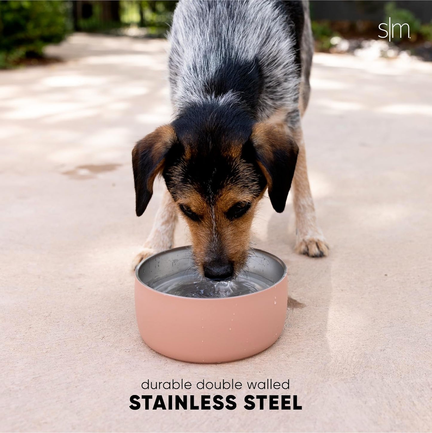 Simple Modern Stainless Steel Pet Water Bowl for Dogs & Cats | Reusable Insulated Stainless Steel Food Bowls for Dog Cat | No Tip No Slip BPA Free | Bentley Collection | Large (64oz) | Blush