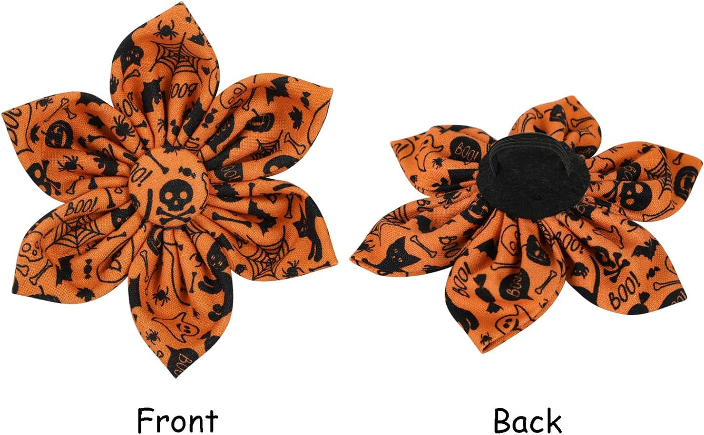 Lionet Paws Dog Collar with Flower - Cute Cotton Adjustable Flower Dog Collar with Metal Buckle for Small Dog Girl Gift, S, Neck 10-16in