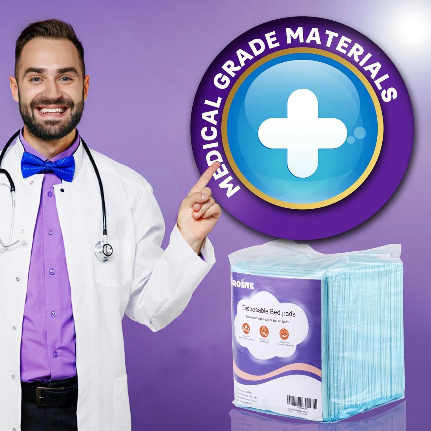 Small Disposable Bed Pads,(18" x 24",30Pads) Leak-Proof Breathable Incontinence Bed Pads for Children and Pets,High Absorbency Bed Pads for Incontinence Disposable