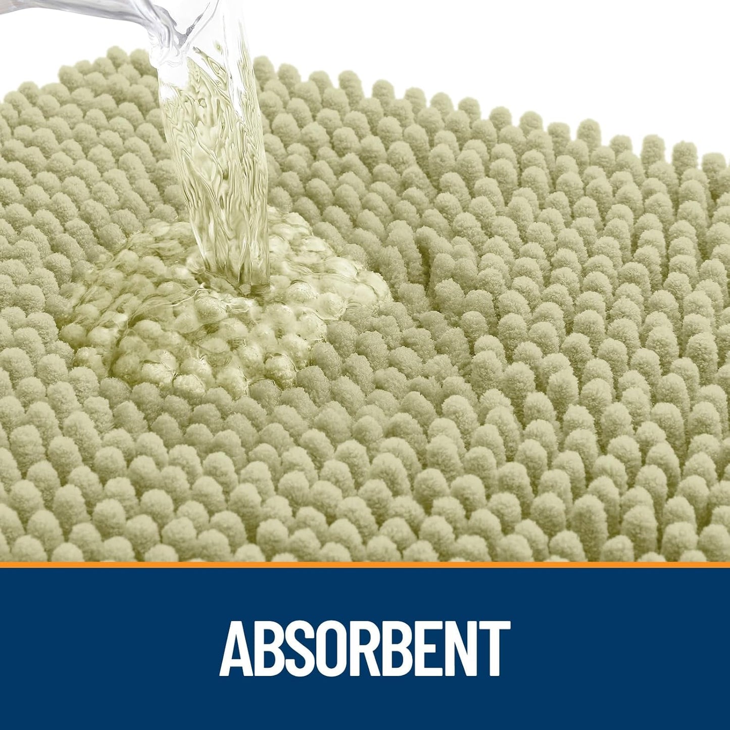 OLANLY Dog Door Mat for Muddy Paws 44x24, Absorbs Moisture and Dirt, Absorbent Non-Slip Washable Doormat, Quick Dry Chenille Mud Mat for Dogs, Entry Indoor Entryway Carpet for Inside Floor, Vanilla