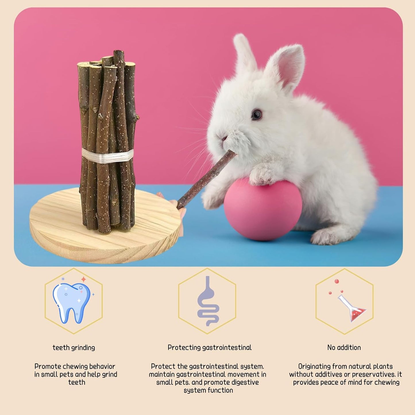 Rabbit Apple Stick Chewing Toy (Small)