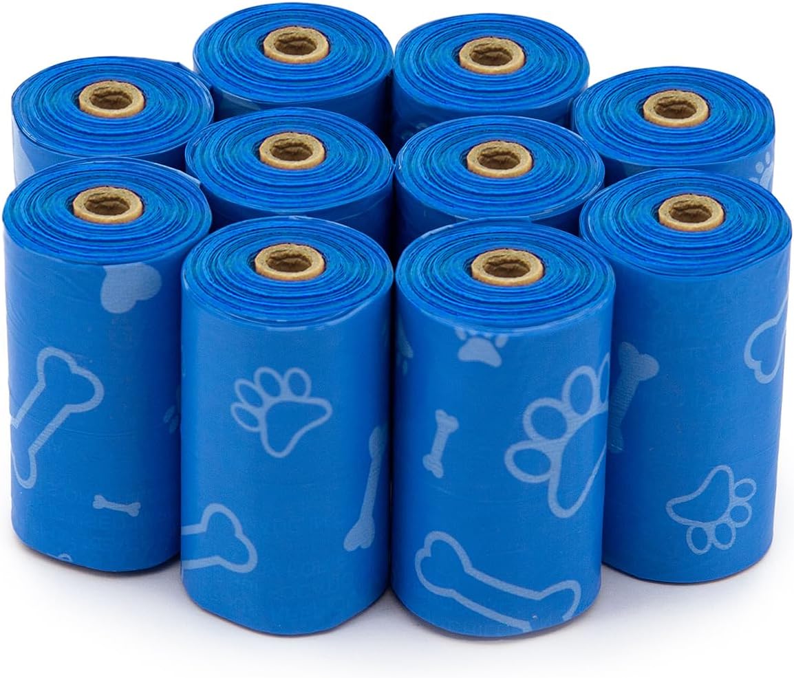 Best Pet Supplies Dog Poop Bags (4 x 150 Bags) for Waste Refuse Cleanup, Doggy Roll Replacements for Outdoor Puppy Walking and Travel, Leak Proof and Tear Resistant, Thick Plastic - Assorted Colors