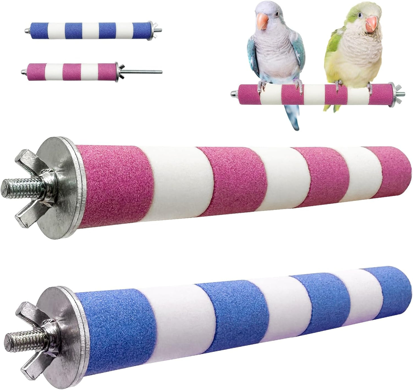 Bird Perches for Cage Bird Cage Accessories Toys Parrot Sand Paw Grinding Stick for Budgies Lovebirds Cockatiels Conures Quakers Small to Medium Birds