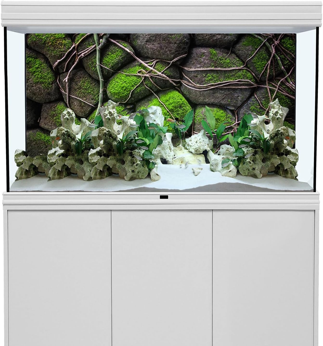 AWERT 30x18 inches Stone Aquarium Background Rock Fish Tank Background Rocky Terrarium Background Vinyl