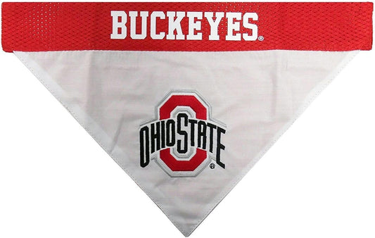Pets First Collegiate Pet Accessories, Reversible Bandana, Ohio State Buckeyes, Small/Medium,Red/White