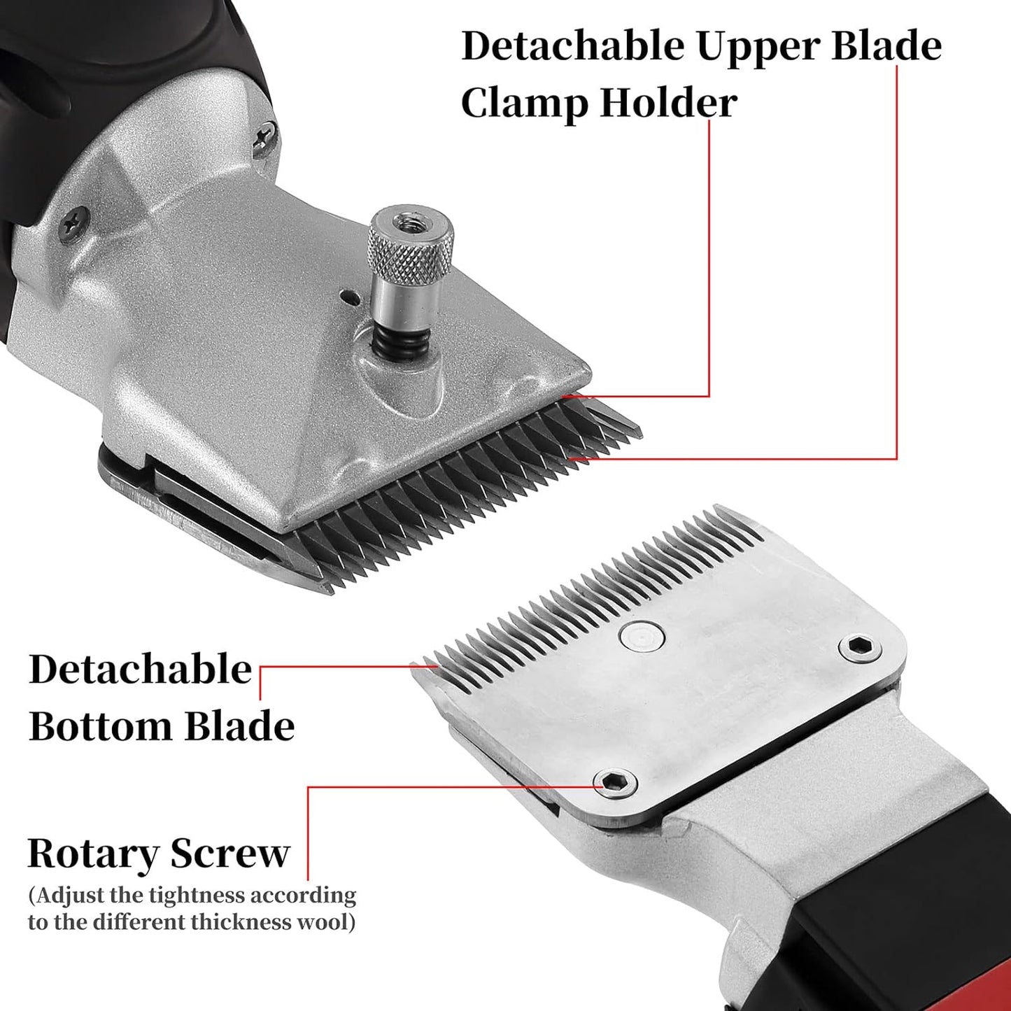 DUCKBOY Cordless Horse Clipper, Rechargeable Battery Powered Animals Shears Grooming Tools for Shaving Fur Wool Tool, Large Livestocks, Llamas, Cattle, Alpacas, Thick Coat Animals Trimmer