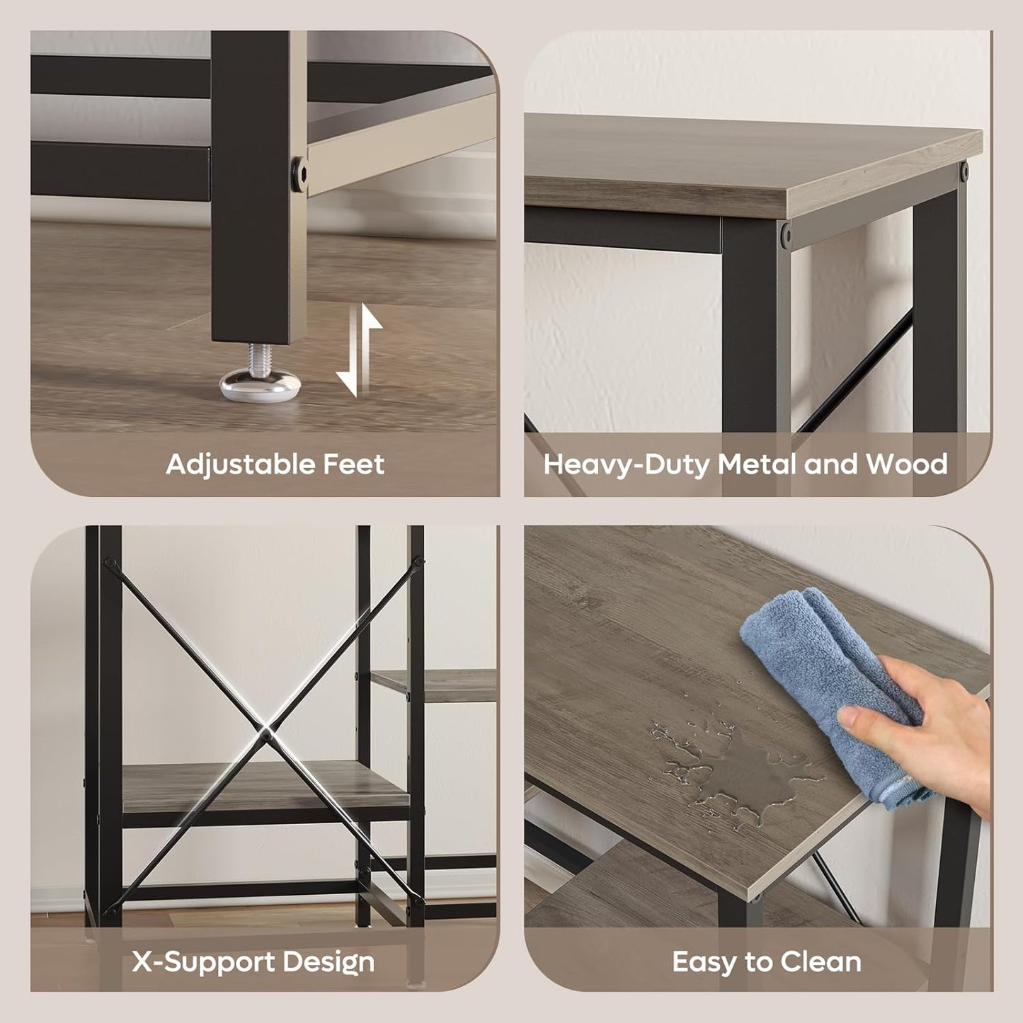 10 Gallon Fish Tank Stand with Power Outlets, 20 x10 Metal Aquarium Stand with 3-Tiers Adjustable Storage Shelves, 6-Legs Reptile Terrarium Stand, 264 LBs