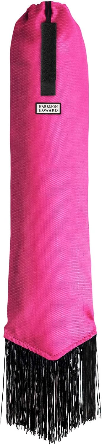 Harrison Howard Smooth Lightweight Adjustable Fastener Nylon Horse Tail Bag with Fringe