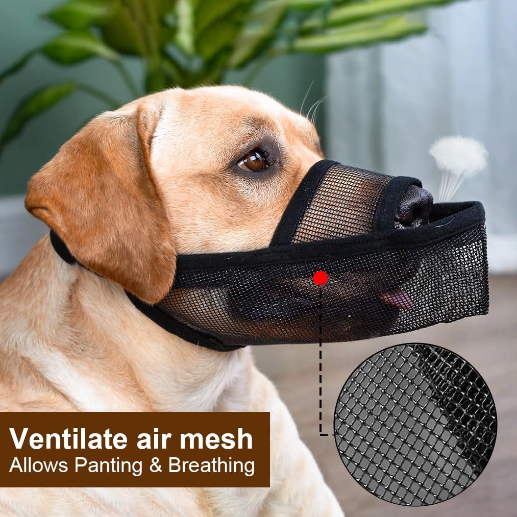 Crazy Felix Nylon Dog Muzzle for Small Medium Large Dogs Dachshund Beagle Poodle Labrador, Air Mesh Breathable and Drinkable Pet Mouth Guard for Anti-Biting Chewing Scavenging(XS, Grey)