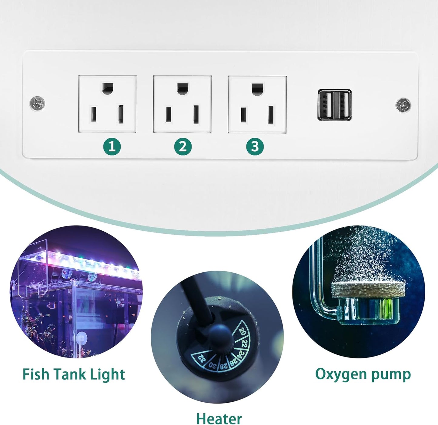 YITAHOME 90-120 Gallon Reptile Tank Stand with Power Outlet & LED Light, Heavy Duty Aquarium Stand with Accessories Storage Cabinet - Metal Fish Tank Stand for Turtle, Reptile, 2000LBS Capacity, White