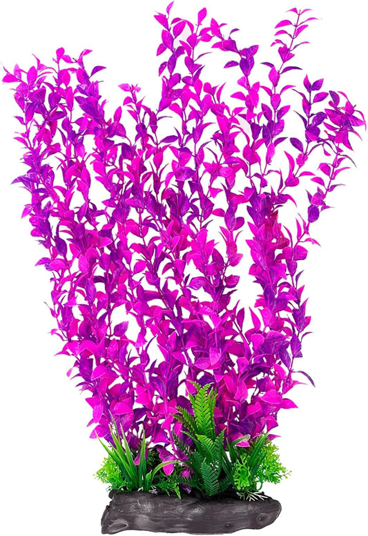 Hamiledyi Aquarium Plastic Plants Aquarium Decor Artificial Fish Tank Plants,Tall Fish Tank Decorations, Extra Large Aquarium Plant 20.4-inch Tall,1PCS