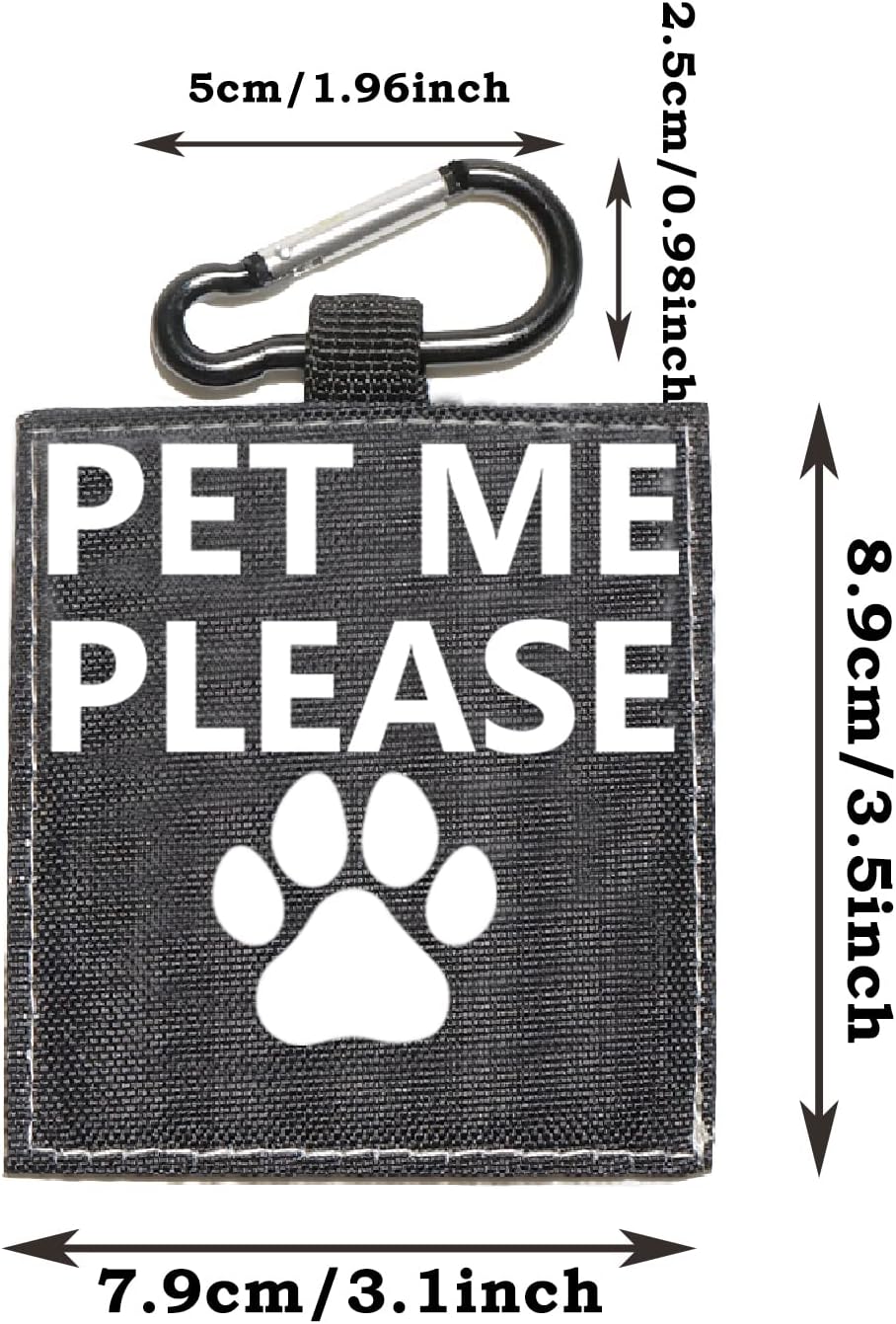 Funny Dog Leash Sleeve Pet Me Please Dog Leash Wrap Wrap Alert Hanging ID Patch Tag Pet Birthday Gift(Pet Me Please-Tag)