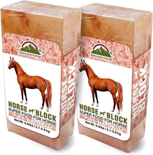 Licking Salt for Horse, 100% Pure Himalayan Pink Salt Chunks, 6 LBS, Animal Feed Salt Chunks, Horse Salt Licks, Natural Mineral Salt - Pack of 2