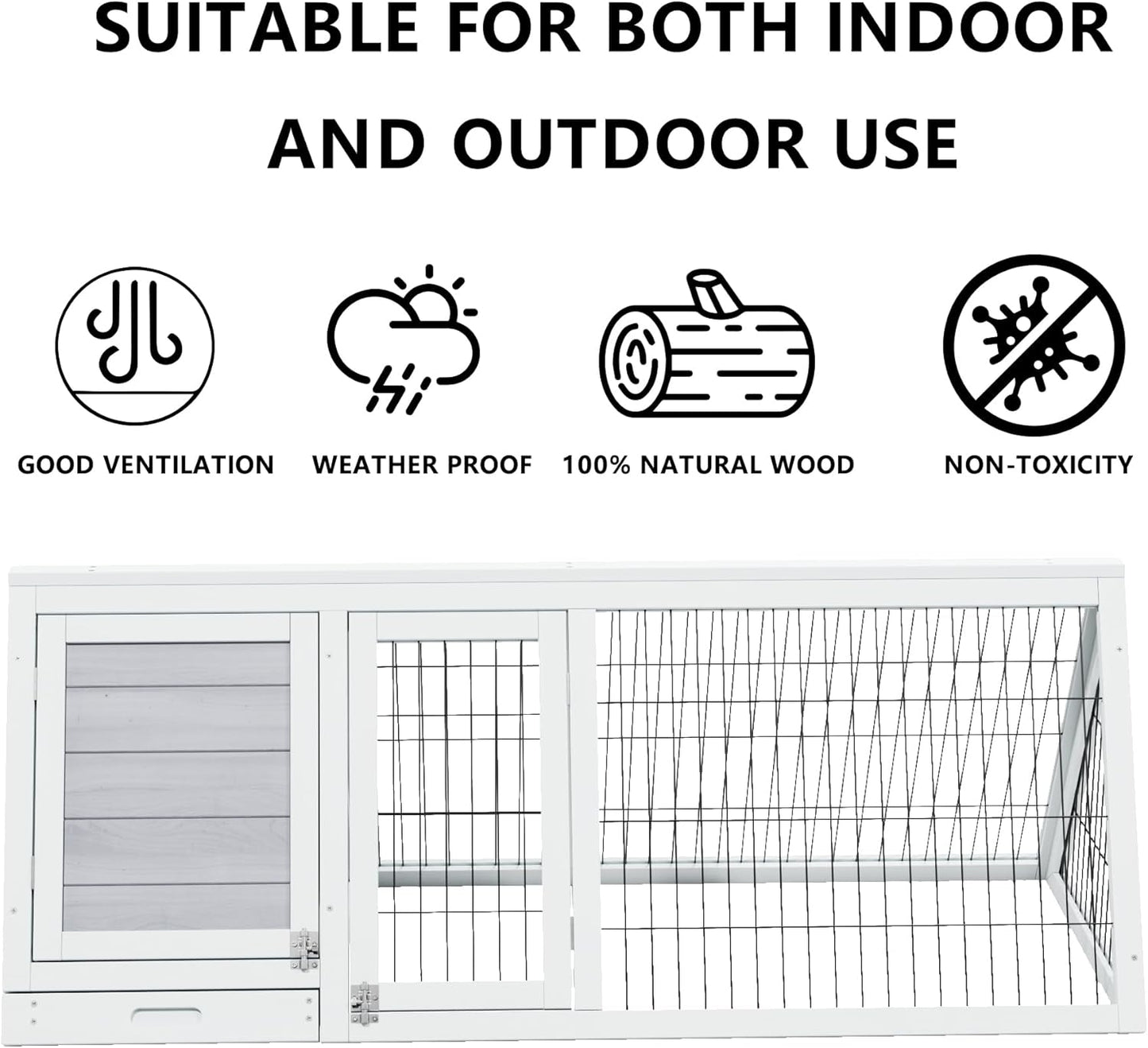 Chicken Coop Indoor Outdoor,Wooden Brooder Box,A-Frame Poultry Quail Cages Duck House with Ventilating Wire Rabbit Hutch for Small Animals (Grey)