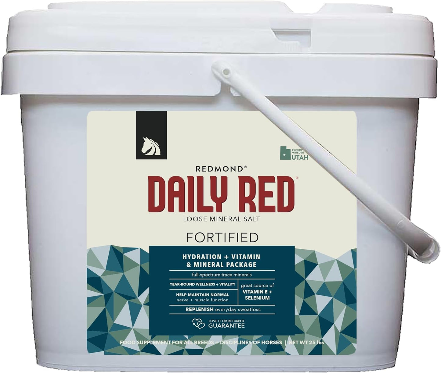 Daily Red Complete Wellness, Fortified Mineral Mix Supplement for Horses, 25lb Bucket