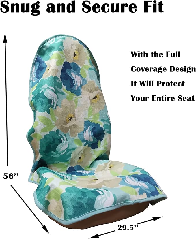 Car Seat Cover Protector Front Seats,for Gym Workout,Running,Swimming,Beach and Hiking,Waterproof Sweat Towel Bucket Seat Covers for Cars SUV Trucks (Chrysanthemum, 2Pcs)