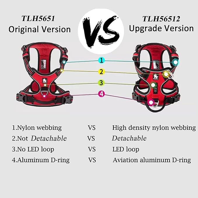 TRUE LOVE Dog Harness No Pull Nylon Reflective Pet Harness Adjustable Comfortable Control Step-in Brilliant Colors Truelove TLH56512 Royal Blue