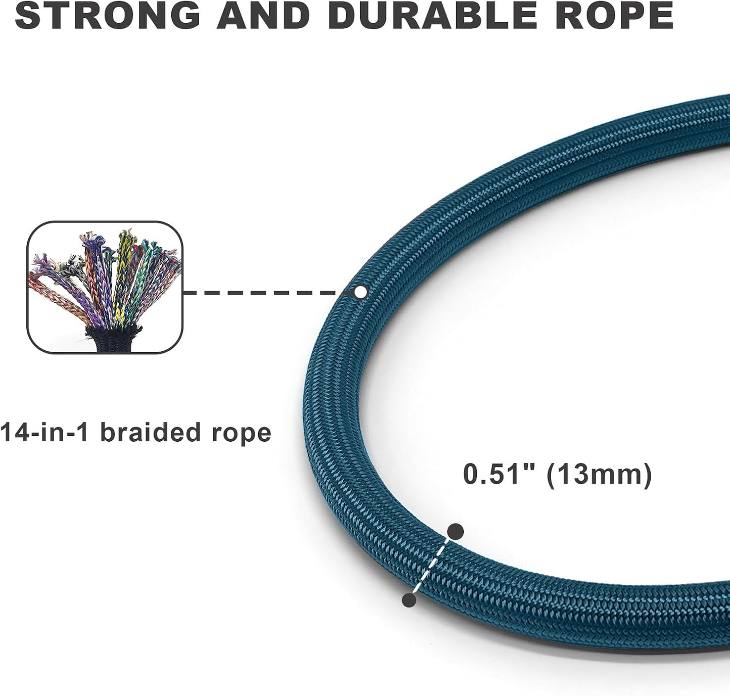 Rope Dog Leash, 6 Foot Heavy Duty Dog Leash with Aviation Aluminum Auto Locking Carabiner, Strong Nylon Pet Lead for Small, Medium, Large Dogs (Navy Blue, 6FT)