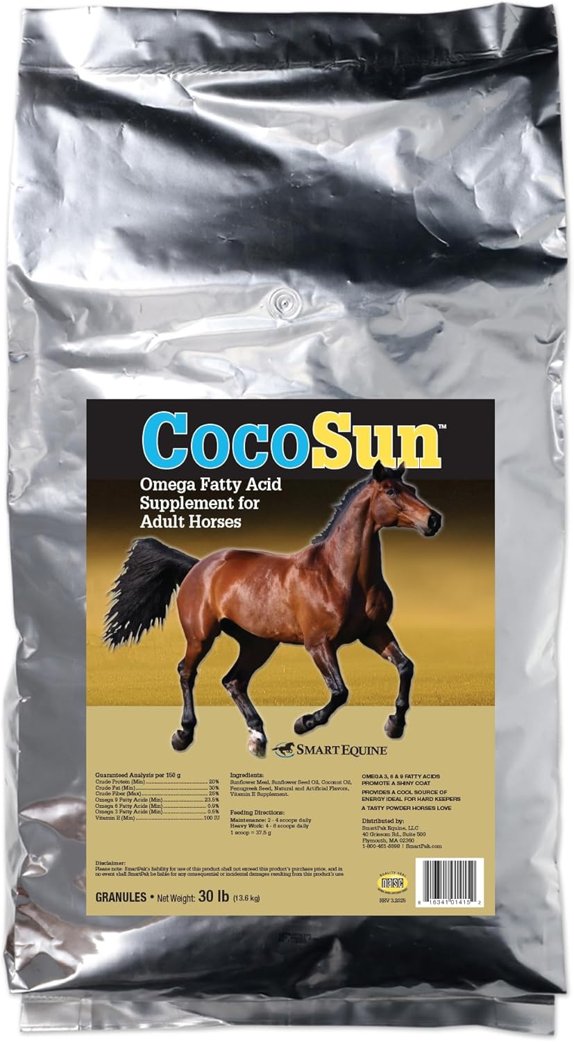 Uckele by SmartEquine CocoSun™ Granular Omega Horse Supplement | Omega 3, 6, 9 Supplements | Ideal for Healthy Skin & Shiny Coats | Horse Supplements for Weight Gain | 30 lb Bag