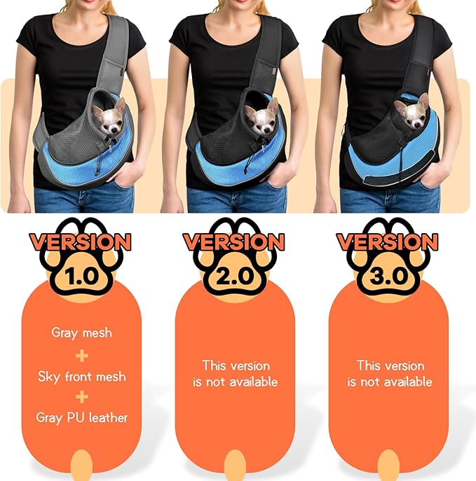 YUDODO Pet Dog Sling Carrier Breathable Mesh Travel Safe Sling Bag Carrier for Dogs Cats