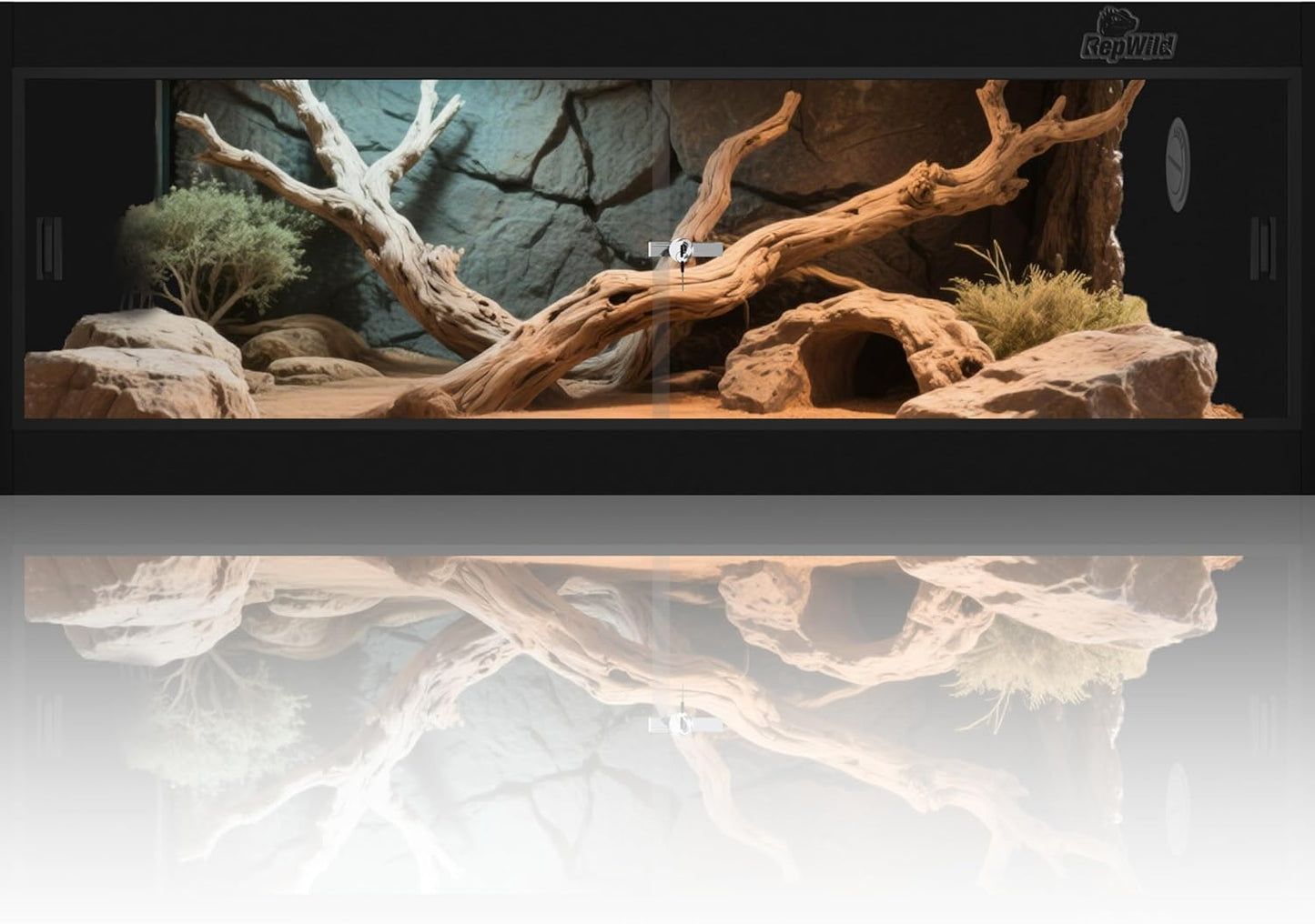 65 Gallon PVC Reptile Enclosure, RepWild 48"x18"x18" Terrarium/Tank with Heavy-Duty Screen Top, Glass Sliding Doors & Lock for Bearded Dragons, Ball Python, Geckos, Lizards