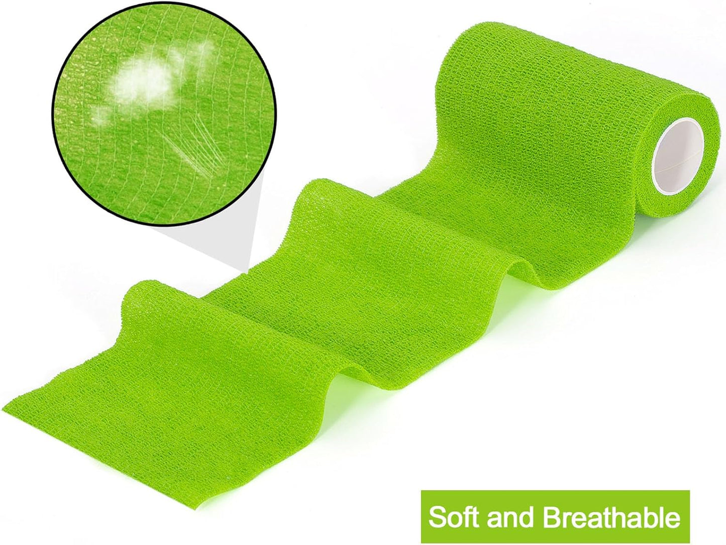 Self Adhesive Bandage Wrap 4 in x 5 Yds Vet Wrap for Horses Elastic Bandage for Ankle Wrist Athletic Tape Self Adherent Cohesive Bandage Wrap Sports Tape, 12 Pack