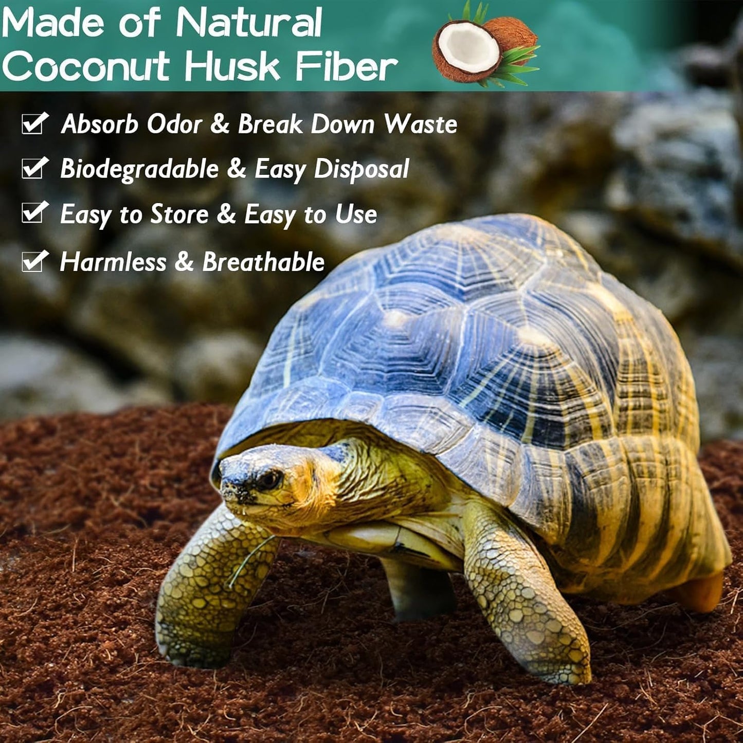 Halatool 8Pack Compressed Coconut Fiber Substrate for Reptile Natural Premium Coconut Husk Substrate Terrarium Bedding for Tortoises Beard Dragon Leopard Gecko Snake Tarantula Worm Bins