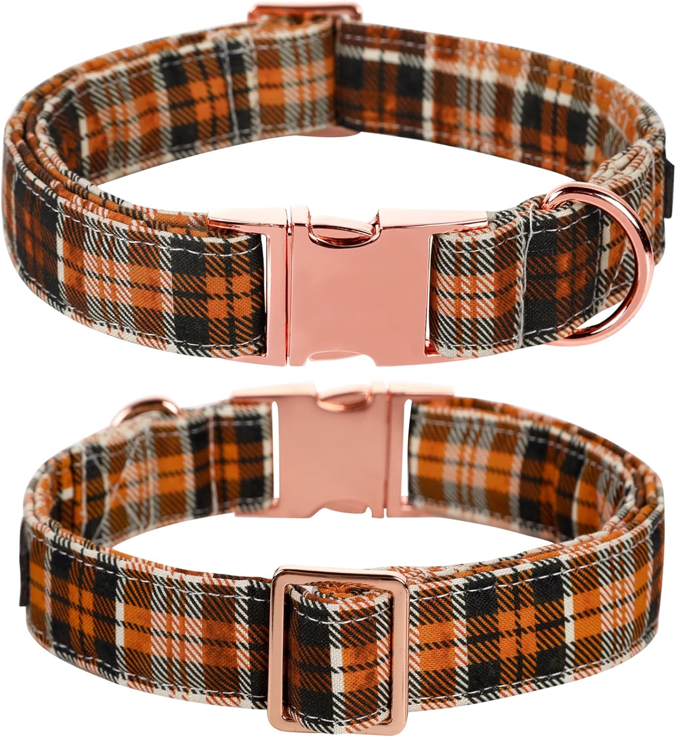 Lionet Paws Halloween Dog Collar with Bowtie - Cute Cotton Adjustable Fall Bowtie Dog Collar with Metal Buckle for Small Medium Large Dog Girl Boy Gift, M, Neck 13.5-22in