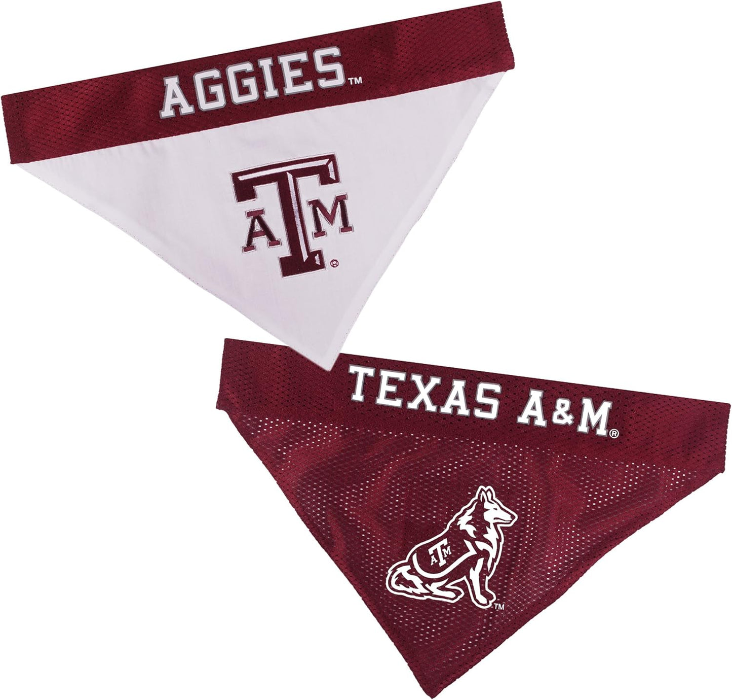 Pets First Collegiate Pet Accessories, Reversible Bandana, Texas A&M Aggies, Small/Medium